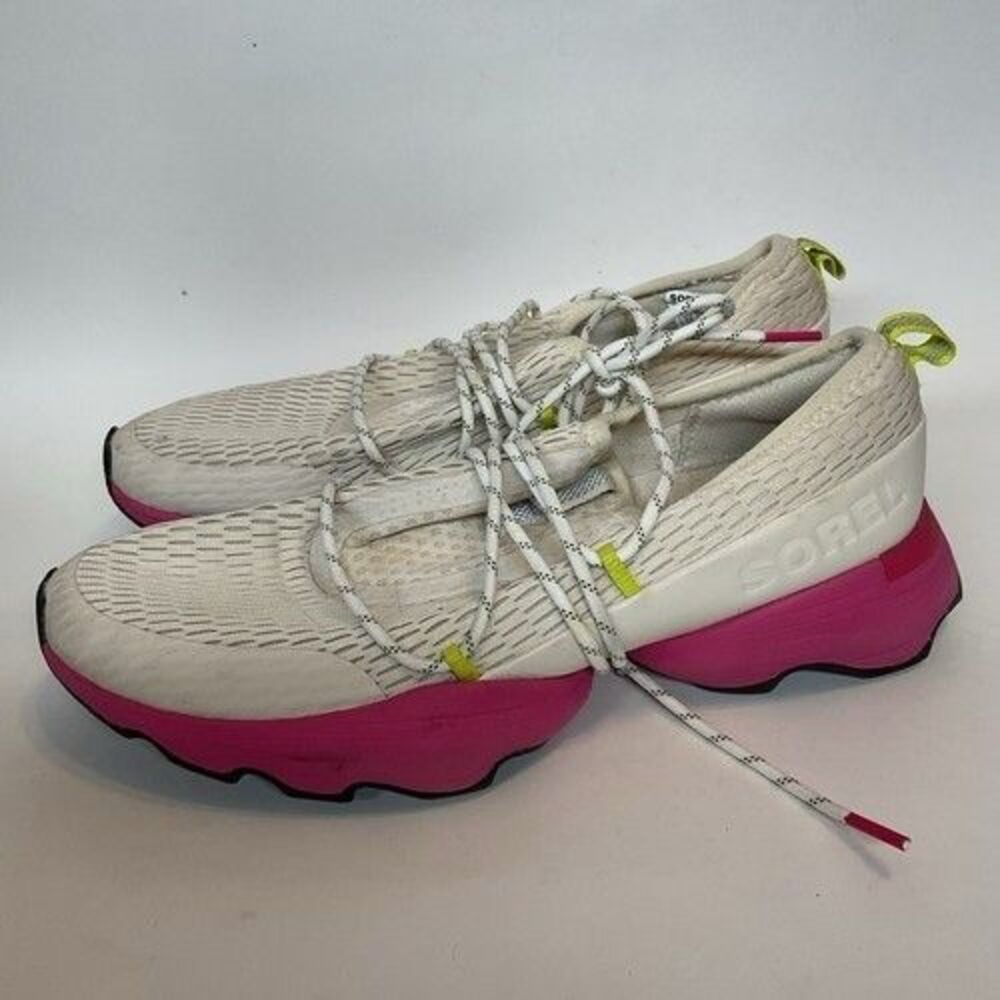 Sorel Kinetic Impact Pink/White Lace Up Cactus Sneakers Women 9.5 Vietnam Mesh - Picture 9 of 12